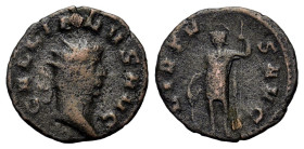 Gallienus (253-268 AD). Radiate (19,2mm, 1.96g). Mediolanum (Milano), 263 AD. Radiate head right.
R/Virtus standing left, holding spear and shield.
...