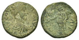 Commodus (177-192). Patrai. Æ (20,5mm, 6,73g). Laureate-headed bust of Commodus (youthful - short beard) wearing cuirass and paludamentum, r. R/ Turre...