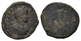 Caracalla (198-217). Arcadia, Phigaleia. Æ (22mm, 6,66g). Laureate, draped and cuirassed bust r. R/ Artemis Soteira clad in short chiton standing faci...