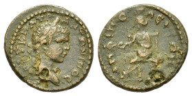 Elagabalus (218-222). Macedon, Amphipolis. Æ (23mm, 6.70g). Laureate head r. R/ City-goddess seated l., holding patera. SNG ANS 201-2 var. (bust type)...