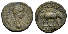 Gordian III? (238-244). Troas, Alexandria. Æ (22,7mm, 6.21g). Laureate and draped bust r. R/ Horse grazing r.