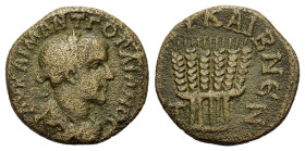 Gordian III (238-244). Cappadocia, Caesarea. Æ (22mm, 6.1g). Laureate, draped and cuirassed bust r. R/ Six ears of corn tied together. RPC VII.2 Onlin...