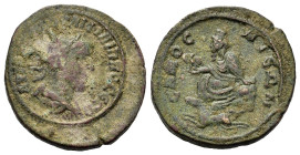 Philip II (247-249). Commagene, Samosata. Æ (29,5mm, 11,2g). Laureate, draped and cuirassed bust to r. R/ Turreted Tyche seated l. on rock, holding gr...