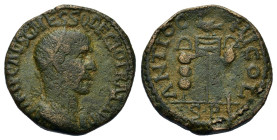 Trajan Decius (249-251). Pisidia, Antioch. Æ (23,4mm, 7.94g). Radiate and cuirassed bust r. R/ Aquila between two signa. RPC IX 1226.