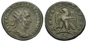 Trajan Decius (249-251). Seleucis and Pieria, Antioch. Tetradrachm (26mm, 12g). Radiate, draped and cuirassed bust of Trajan Decius to r., seen from b...