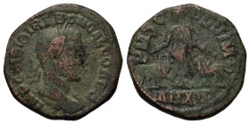 Trebonianus Gallus (251-253). Moesia Superior, Viminacium. Æ (27,2mm, 12.18g). Laureate and cuirassed bust r. R/ Moesia standing facing, head l.; to l...