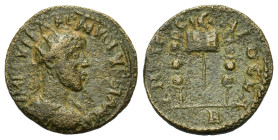 Volusian (251-253). Pisidia, Antioch. Æ (23,1mm, 5.83g). Radiate, draped and cuirassed bust r. R/ Aquila between two signa. Cf. SNG BnF 1312/1297 (for...