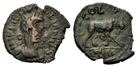 Valerian I(?) (253-260). Troas, Alexandria. Æ (21,7mm, 2.78g). Laureate, draped and cuirassed bust r. R/ She-wolf standing r., suckling twins. Cf. Bel...