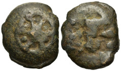 Anonymous, Rome, c. 230 BC. Cast Æ Quadrans (37mm, 70.78g). Dog walking l. R/ Six-spoked wheel. Crawford 24/6a; Vecchi, ICC, 69; HNItaly 329; RBW 36. ...