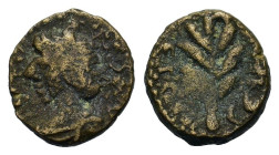 Uncertain imitative issue, c. 4th century AD. Æ (12mm, 1.78g). Draped bust l. R/ Branch. Good Fine