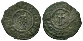 Armenia, Levon I (1198-1219). Æ Tank (29mm, 5.4g). Bearded leonine head of king three-quarter r. R/ Patriarchal Cross with two stars. Cf. AC 303; CCA ...