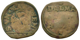 Dalmatia and Albania, Venetian colony. 1884 or 1691. 2 soldi (gazzetta) (27,4mm, 5.34g). SAN * MARC * VEN *, lion of St. Mark facing; II below / * / D...