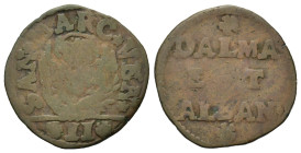 Dalmatia and Albania, Venetian colony. 1884 or 1691. 2 soldi (gazzetta) (27,4mm, 5.6g). SAN * MARC * VEN *, lion of St. Mark facing; II below / * / DA...