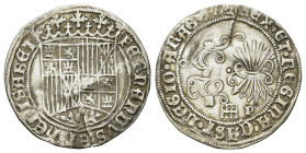 Spain, Fernando IV and Isabel (1469-1504). AR 1 Real, Segovia (27mm, 3.22g). Calicò 381. Near VF