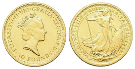 United Kingdom. Elizabeth II. AV 10 Pounds (16mm, 3.4g) 1987.