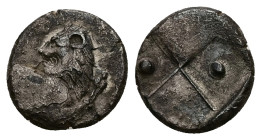 Thrace, Chersonesos. AR Hemidrachm, 2.19 g 14.01 mm. Circa 386-338 BC. 
Obv: Forepart of lion right, head left.
Rev: Quadripartite incuse square, with...