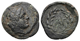 Kings of Thrace, Agathokles, son of Lysimachos, Ae, 3.55 g 20.17 mm. Circa 290s-283/2 BC. Adramytion. 
Obv: Diademed head of Agathokles to right. 
Rev...
