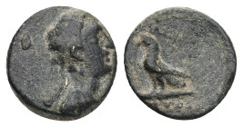 Kings of Thrace, Kotys II. Odessos or Bizye? AE, 1.91 g 13.20 mm. Circa 57-48 BC.
Obv: Diademed bust of Kotys right.
Rev.: [ΚΟ]ΤΥΟ[Σ]; Eagle standing ...