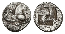 Thraco-Macedonian Region, uncertain mint. AR Diobol, 1.38 g 11.45 mm. Mid-late 5th century BC.
Obv: Forepart of Pegasos to right, within dotted border...