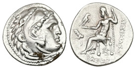 Kings of Thrace, (Macedonian). Lysimachos. AR Drachm, 4.06 g 18.25 mm. 305-281 BC. In the types of Alexander III of Macedon. Kolophon mint. Struck cir...