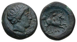 Kings of Thrace, Macedonian. Lysimachos.Ae, 7.03 g 18.27 mm. As Satrap, 323-305 BC. In the name and types of Philip II of Macedon. Uncertain mint in M...