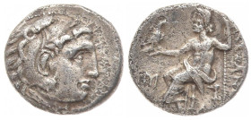 Kings of Macedon, Alexander III "the Great", AR Drachm, 3.83 g 17.12 mm. 336-323 BC. Abydos.
Obv: Head of Herakles right, wearing lion's skin headdres...