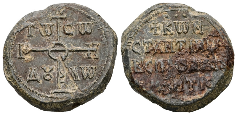 PB Byzantine seal of Constantine imperial spatharios and asekretis (AD 8th centu...