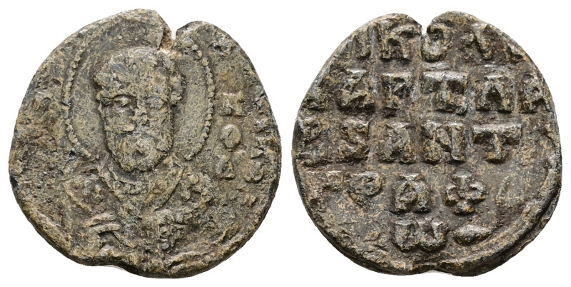 PB Byzantine seal of Nicholas chartoularios and antigrapheus (AD 11th century)
O...