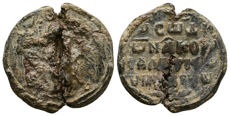 PB Byzantine seal of Constantine Oumpertos, protokouropalates and doux (AD 11th ...