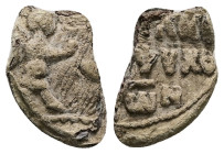 PB Byzantine seal of Constantine?(c.AD 11th century)
Obv: The Mother of God, holding the Christ Child in her left arm. Border of dots.
Rev: Inscript...