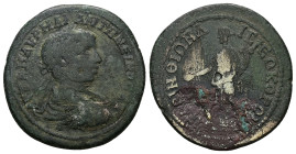 Thrace, Perinthus. Elagabalus, AD 218-222. AE. 13.19 g. 32.72 mm.
Obv: ΑΥΤ Κ Μ ΑΥΡΗ ΑΝΤΩΝΕΙΝΟϹ ΑΥΓ. Laureate, draped and cuirassed bust of Elagabalus...