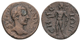 Thrace, Sestus. Gordian III, AD 238-244. AE. 4.71 g. 18.69 mm.
Obv: ΑΥΤ Κ Μ ΑΝ ΓΟΡΔΙΑΝΟϹ. Laureate head of Gordian III, right.
Rev: ϹΗϹΤΙΩΝ. Apollo st...