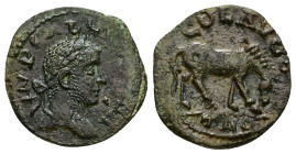 Troas, Alexandria Troas. Gallienus, AD 253-260. AE. 4.54 g. 21.83 mm.
Obv: IMP GALLIENVS A. Bust of Gallienus, right.
Rev: COL AVG TRO. Horse, right.
...