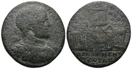 Mysia, Pergamum. Caracalla (AD 198–217). AE. 26.81 g. 41.64 mm. Medallion. Magistrate, M. Kairel. Attalos, strategos.
Obv: [AYTKPAT K MAPKOC AYΡ] ANT...