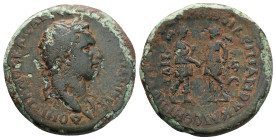 Ionia, Ephesus. Alliance with Smyrna, Domitian, between AD 91–95. AE. 15.79 g. 30.65 mm. Magistrate, Caesennius Paetus, proconsul.
Obv: ΔΟΜΙΤΙΑΝΟϹ ΚΑΙ...