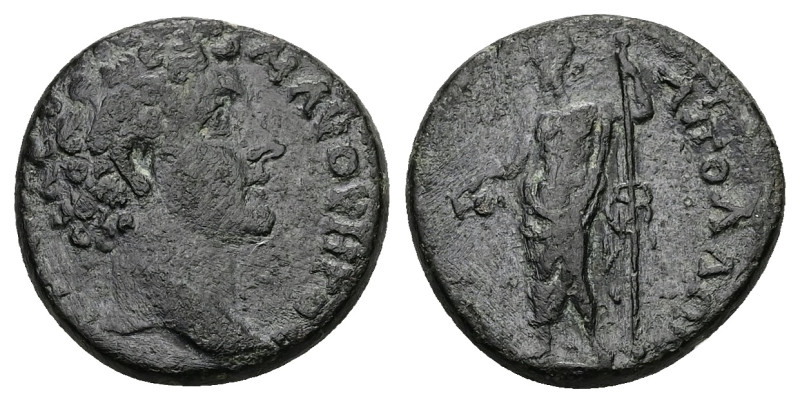 Lydia, Apollonoshieron. Marcus Aurelius Caesar, c. AD 144–161. AE. 4.35 g. 18.58...
