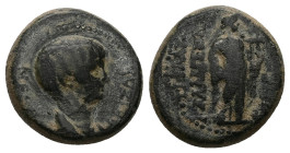 Lydia, Blaundus. Nero Caesar (c. AD 55). AE. 7.71 g. 18.07 mm. Reign of Claudius. Magistrate, Ti(berius) Claudius Kalligenes.
Obv: ΝΕΡΩΝ ΚΑΙΣΑΡ. Drape...