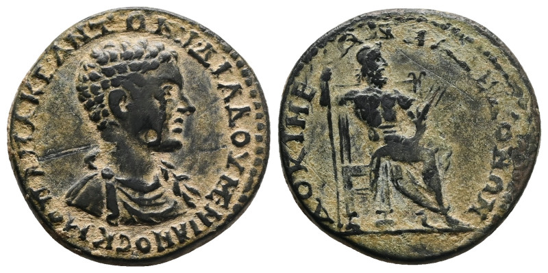 Phrygia, Docimeum. Diadumenian, AD 217-218. AE. 10.57 g. 28.01 mm.
Obv: M OΠEΛ ...