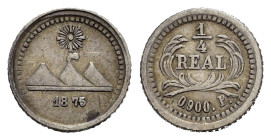 GUATEMALA. 1/4 real 1875. Ag. BB+