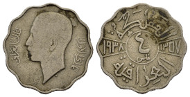IRAQ. Ghazi I (1933-1939). 4 Fils 1938. Ni. KM#105. BB