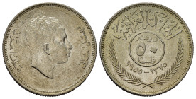 IRAQ. Faisal II (1939-1958). 50 Fils 1955. Ag. KM#117. qFDC