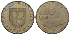 PORTOGALLO. 25 escudos 1983 FAO. Ni. FDC