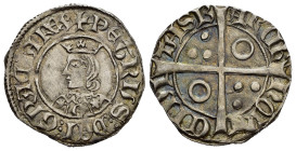 SPAGNA. Barcellona. Pedro III di Barcellona e IV di Aragona (1387-1396). Croat. Ag (3,23 g). BB+