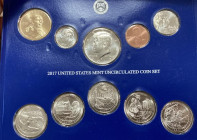 STATI UNITI. Uncirculated coin set 2017 Philadelphia. FDC