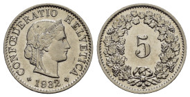 SVIZZERA. 5 Rappen 1932. Ni. qFDC