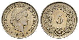 SVIZZERA. 5 Rappen 1942. Ni. qFDC