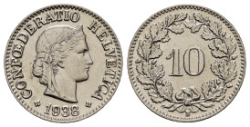 SVIZZERA. 10 Rappen 1938. Ni. qFDC