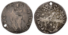 ANCONA. Stato Pontificio. Giulio III (1550-1555). Giulio con San Pietro. Ag (2,87 g). MIR 993/4. Forellino di sospensione. B-MB