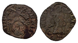 ANCONA. Stato Pontificio. Gregorio XIII (1572-1585). Quattrino con San Pietro in piedi. Mi (0,73 g). MIR 1227. MB+