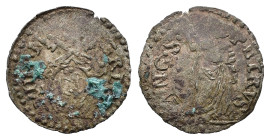 ANCONA. Stato Pontificio. Gregorio XIII (1572-1585). Quattrino con San Pietro. MIR 1227. MB
